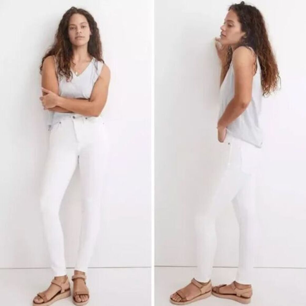 NEW Madewell 10" High-Rise Skinny Jeans in Pure White, 24